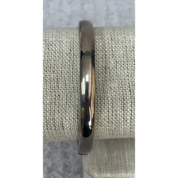 Sterling Silver MOP Onyx Hinged Bangle Bracelet #63715 - Picture 3 of 8